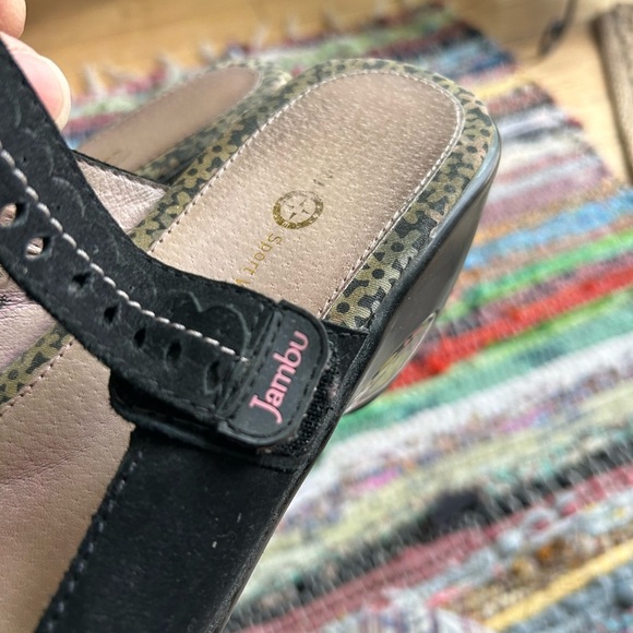 Jambu Black Sandals with Perforated Design and Arch Support - Picture 2 of 15